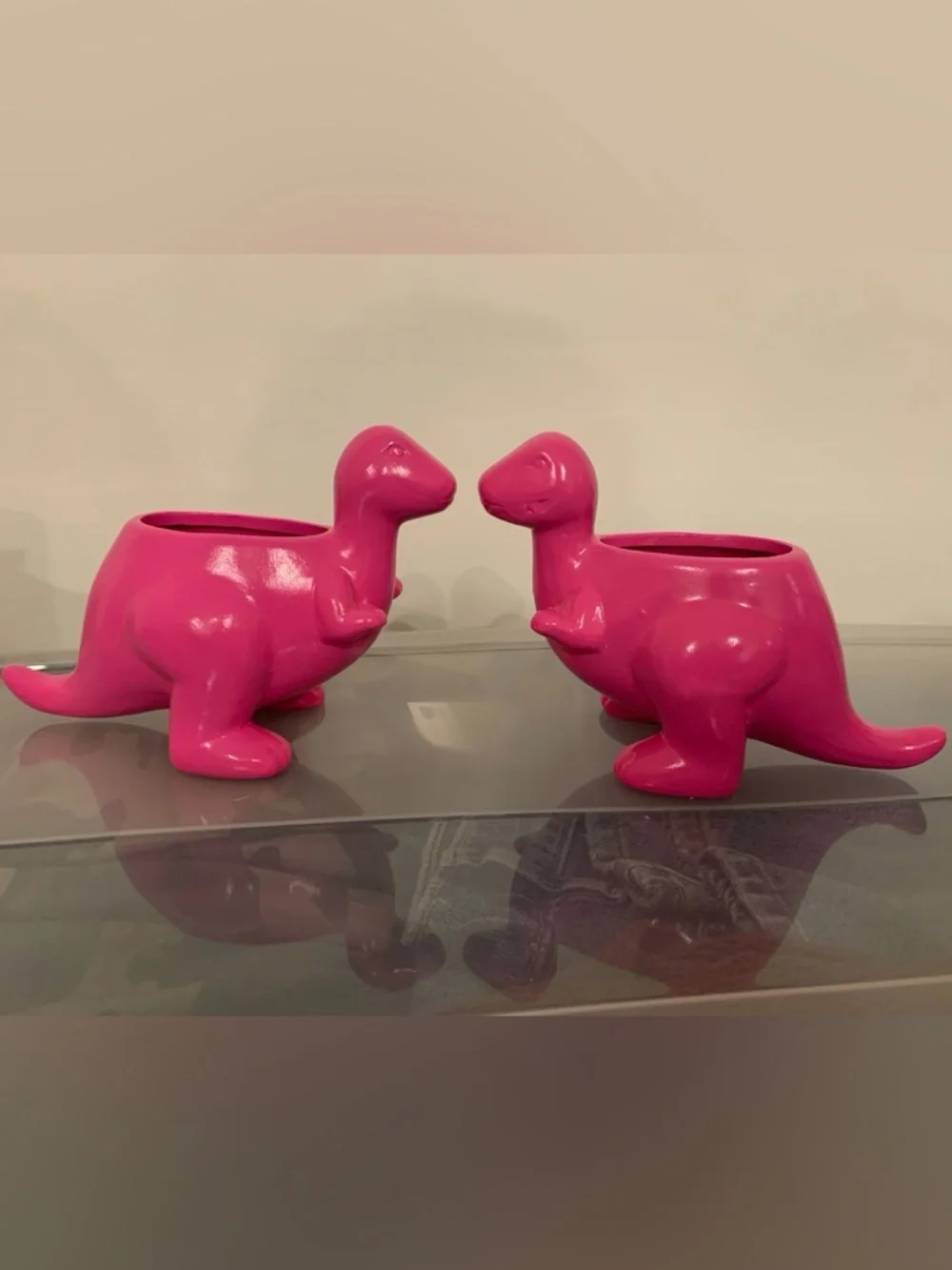 Target Set of 2 Hot Pink Small Ceramic Dinosaur Caddy Planters